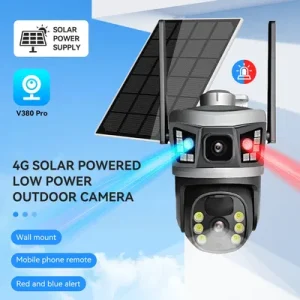 دوربین مداربسته سولار اسپید دام (خورشیدی) سیمکارتی سه لنز | YM09 Solar Low Power